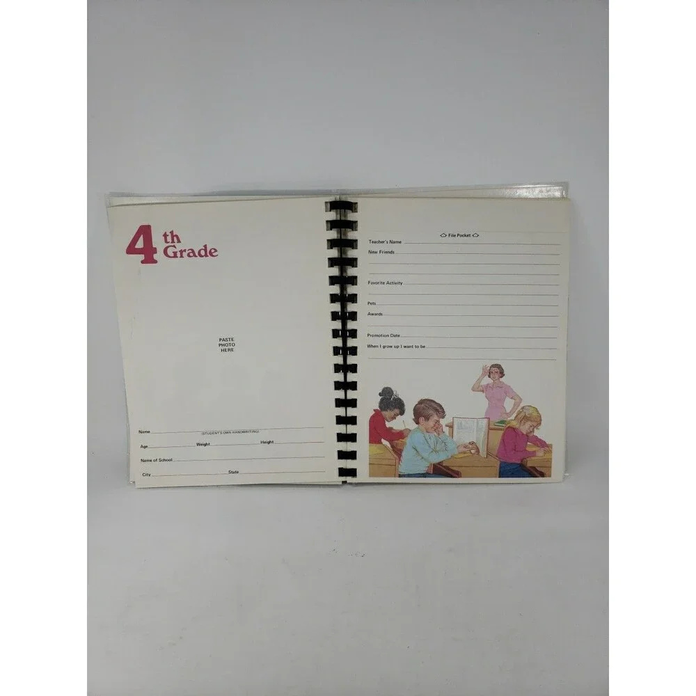 School Years Memory Album Vintage 1978 Unused No Writing Spiral Bound Pockets